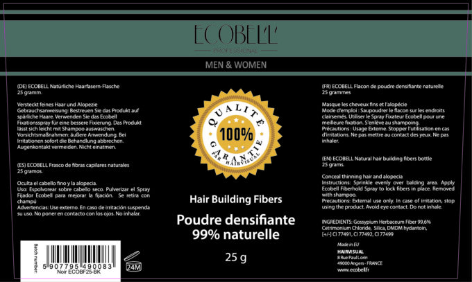 vu À la tele ! la poudre densifiante de cheveux ecobell 99% naturelle, 100% vegan est une poudre micronisée qui enrobe et épaissit chaque cheveu instantanément.