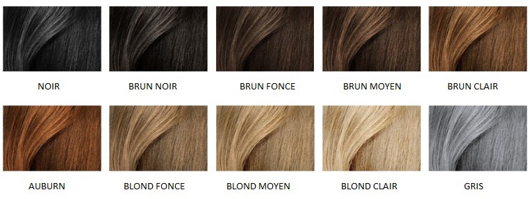 Couleurs disponibles pour le spray cheveux blanc hairfor2